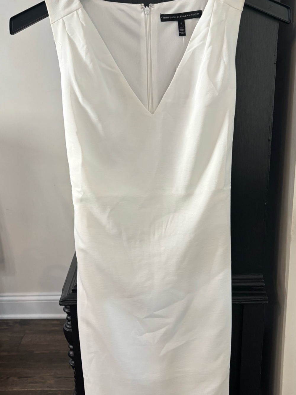 White House Black Market White V-Neck Sheath Dress